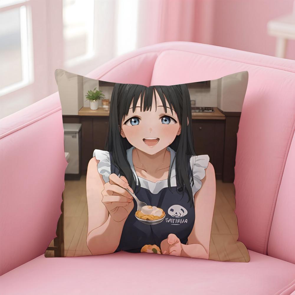 Anime Cartoon TTomorrows My GGirlG Cushion Cover Pillow Case Soft Skin Friendly Fabric  Concealed Zipper