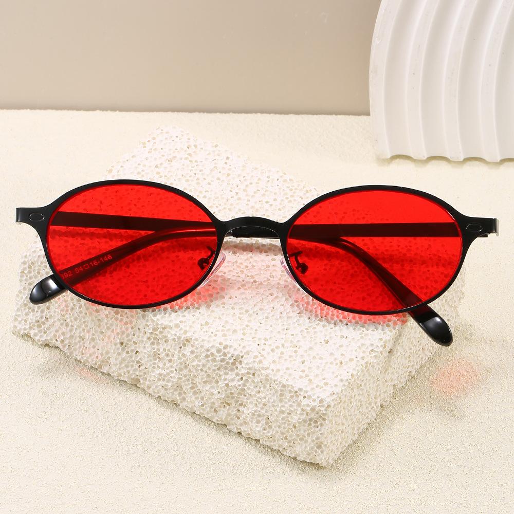 Hong Kong Style Women'S Sunglasses Oval Shape Uv400 Protection Men'S Sun Glasses Holiday Travelling Glasses For Women