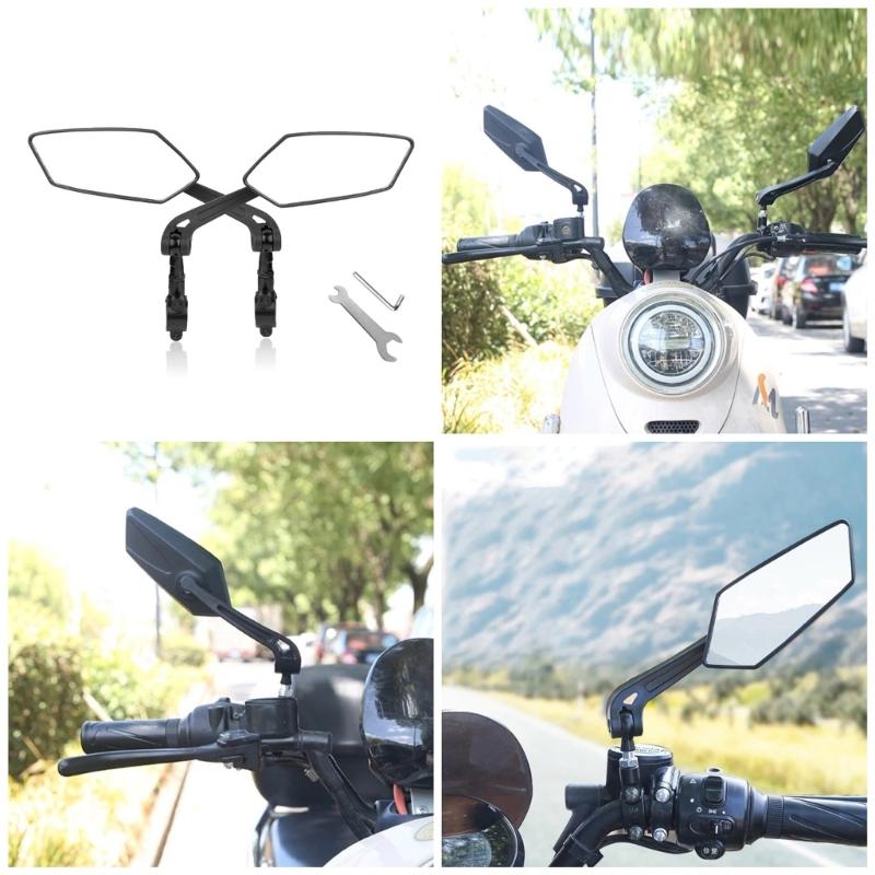 Bike Looking Glass Set Universals Reflective Bike Looking Glass Durability Rear View for Strengthen Safety in Cycling