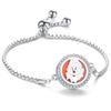 Crystal Rhinestone Aromatherapy Tree of Life Bracelet - Adjustable Titanium Steel with Essential Oil Compartment.