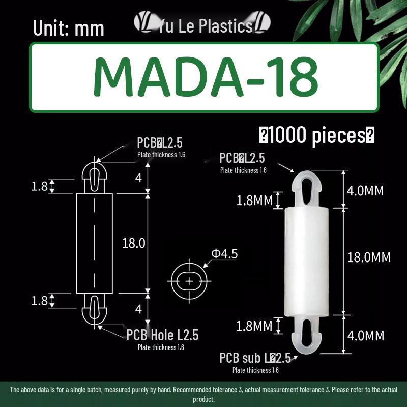 Loose or Bag - MADA-2~22 Aircraft Head Standoff M2.5 Double-Ended Stud for PCB Hole, 2.5mm Cylindrical Head