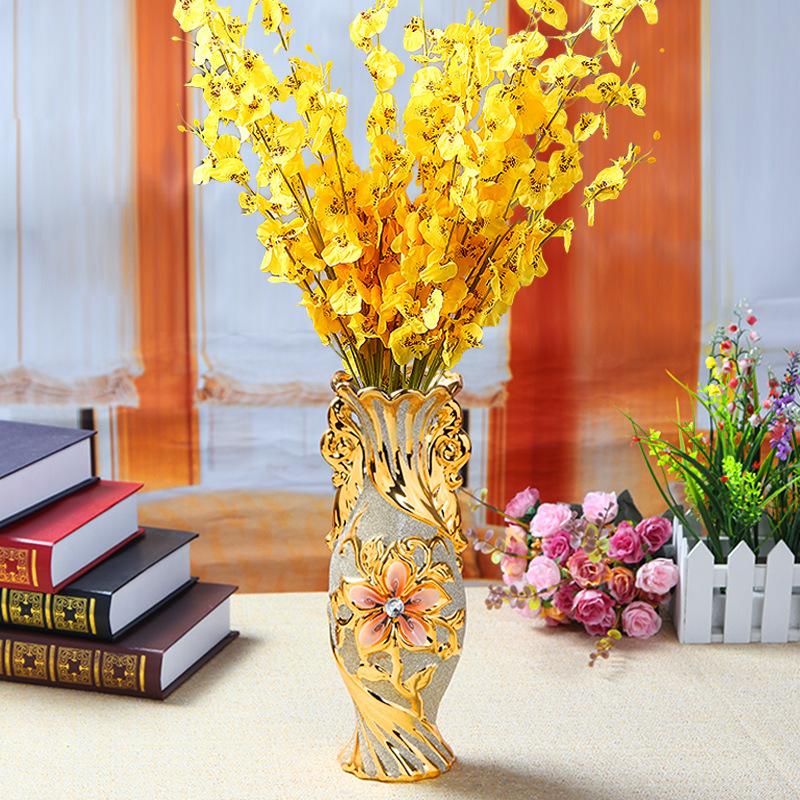 Vase Ornament Ceramic Craft Gold Wedding Gift Living Room Decoration Opening Ornament Soft Decoration Home Decor