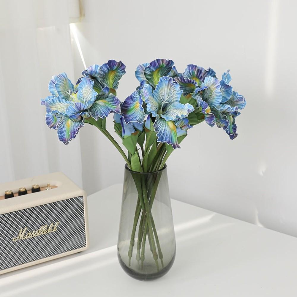New Purple Artificial Iris Flowers Decorative PVC Fake Flower Bouquet Floral Artificial Faux Plants Outdoor Decor
