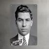 Tin Sign Vintage Black and White Portrait of Detective Man Mugshot Metal Wall Art for Bar Pub Garage Office Home Decor Retro Pos