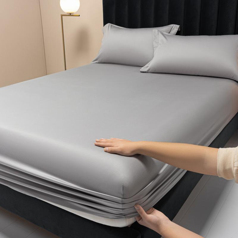 Neues Einzelbettlaken aus doppelsträngiger langstapeliger Baumwolle mit 100 Fäden, einfarbig, leichter Luxus-Matratzenschutzbezug