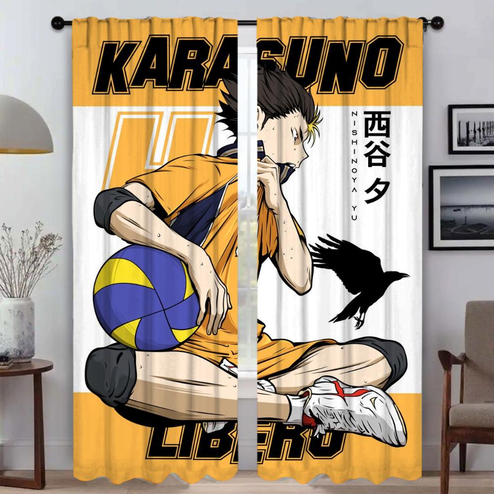 

Кухонные шторы для гостиной шторы Haikyuus Хэллоуин украшение светонепроницаемые шторы 2 штуки шторы тюль для спальни детской W50xH70cmx2pcs-CL