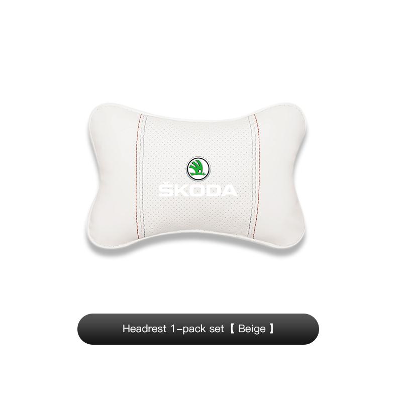 Car Headrest Neck Pillow Protective Soft Cushion For Skoda Octavia Kylaq Superb Yeti Elroq Kodiaq Enyaq Kamiq Scala Rapid Karoq
