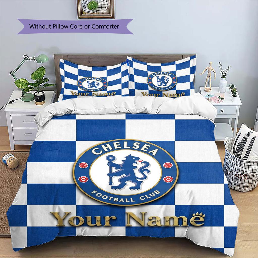 Chelsea F Custom Name Pattern Bedding,Quilt Set Quilt Cover Pillowcase Home Birthday Gift(1 * duvet cover + 2 * pillowcase, without core)