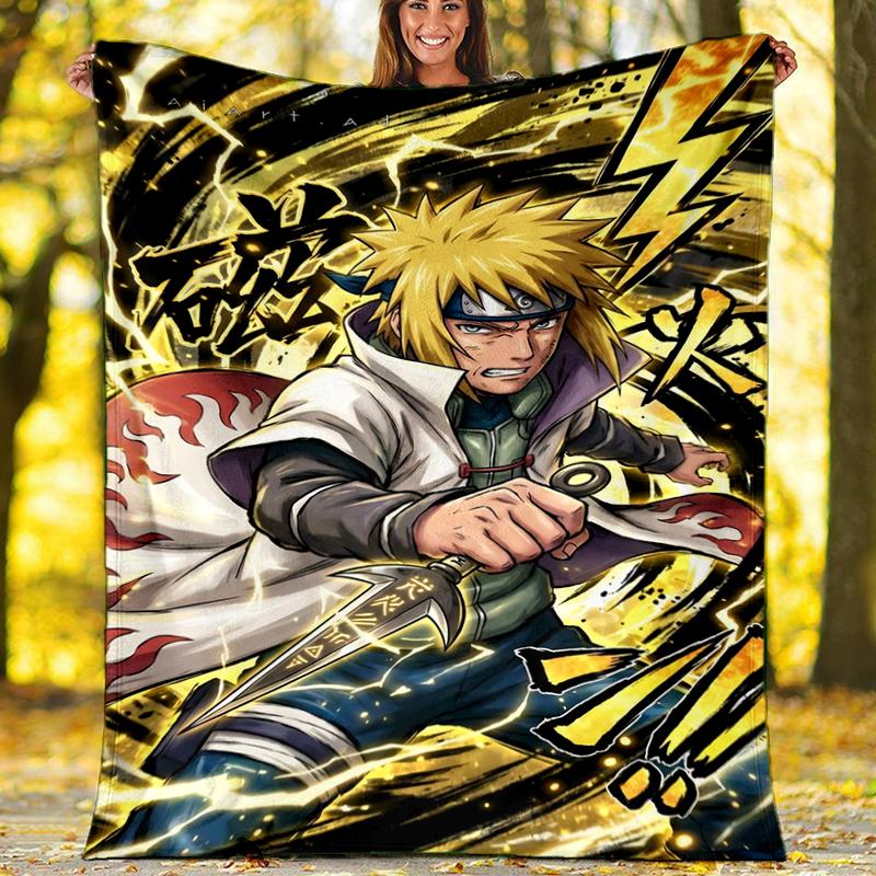 Naruto Power Print Flannel Blanket, Soft Warm Lightweight Throw Blanket for Living Room,Sofa Bed Camping Office