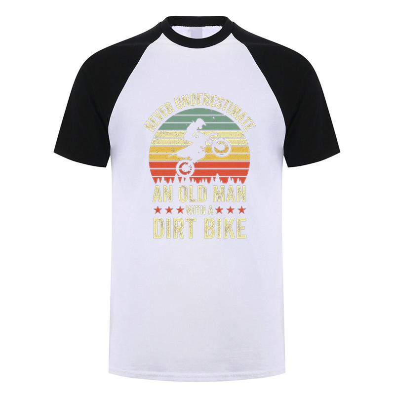 Never Underestimate An Old Unisex With A Dirt Bike Riders Tshirt Unisex Short Sleeve Cotton Tshirts Gift Tees Unisex Tops Dy300