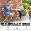 Folding Outdoor Bistro Set with Table and 2 Chairs, White