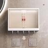 Bohrloser Badezimmer-Aufbewahrungsschrank, Wandmontierter Medizinschrank mit Magnetischer Tür & Spiegel Platzsparender Regal-Organizer