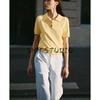 Spring New Women's Clothing Sports Style Casual Knitting Polo Shirt Collar Short Sleeve Minimalist Tops 2142019
