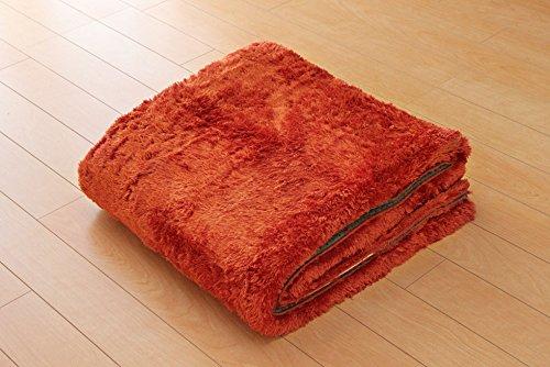 IKEHIKO Rug, 4-Tatami Size, Solid Shaggy Texture, Available In Large Orange, Approx. 200 X 300 Cm, Compatible with Heated Carpets, #3952239