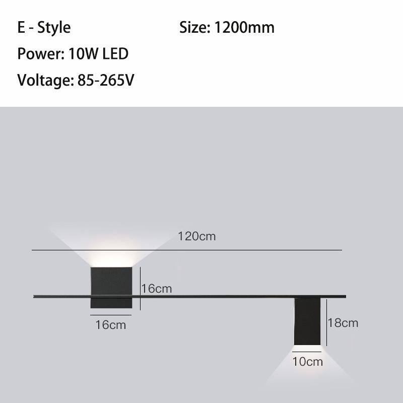 Modern Indoors LED Wall Lamp Bedroom Living Room Background Corner Sconce Atmosphere Lamp Nordic LED Long Bedside Wall Light