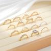 TEMU hot sale new luxury micro-inlaid zircon set ring European and American women's bow set ring set