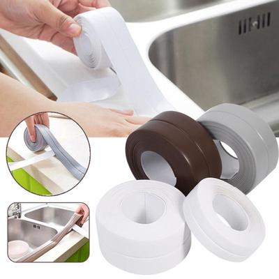 1 Roll PVC Tape Kitchen Bathroom Door Wall Sealing Waterproof Self-Adhesive Seal