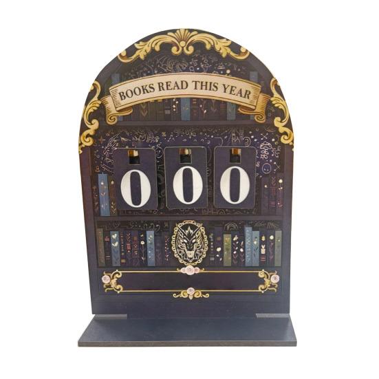Book Read This Year Counter Track Up to 999 Book Wooden Annual Reading Goal Challenge Tracker with Number Signs Bookshelf Decoration Book Lovers Gift