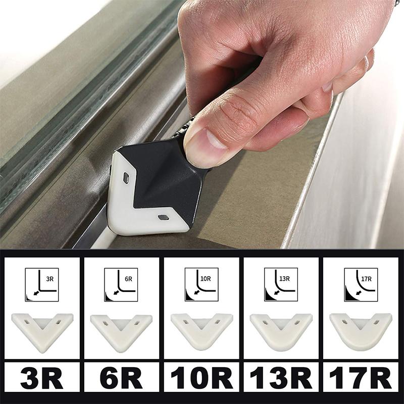 LMETJMA Silicone Caulking Tool Kit 3 in 1 Caulk Grout Removal Tool Sealant Finishing Scraper with Stainless Steelhead