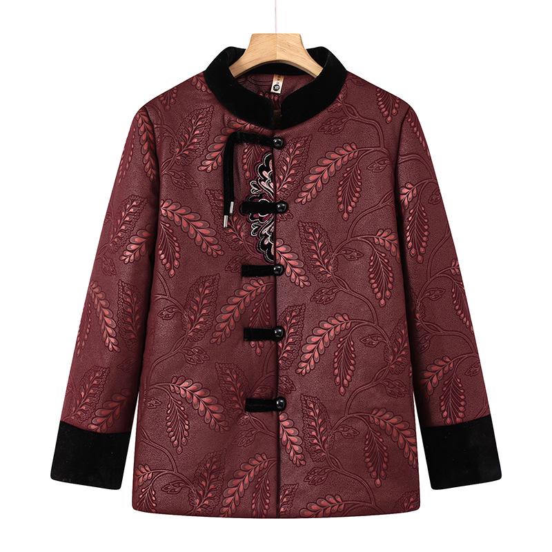 

Winter Velvet Jacket for Elderly Women - Stylish and Warm Tang Suit Cotton for Grandma 4XL (135-150 jin)
