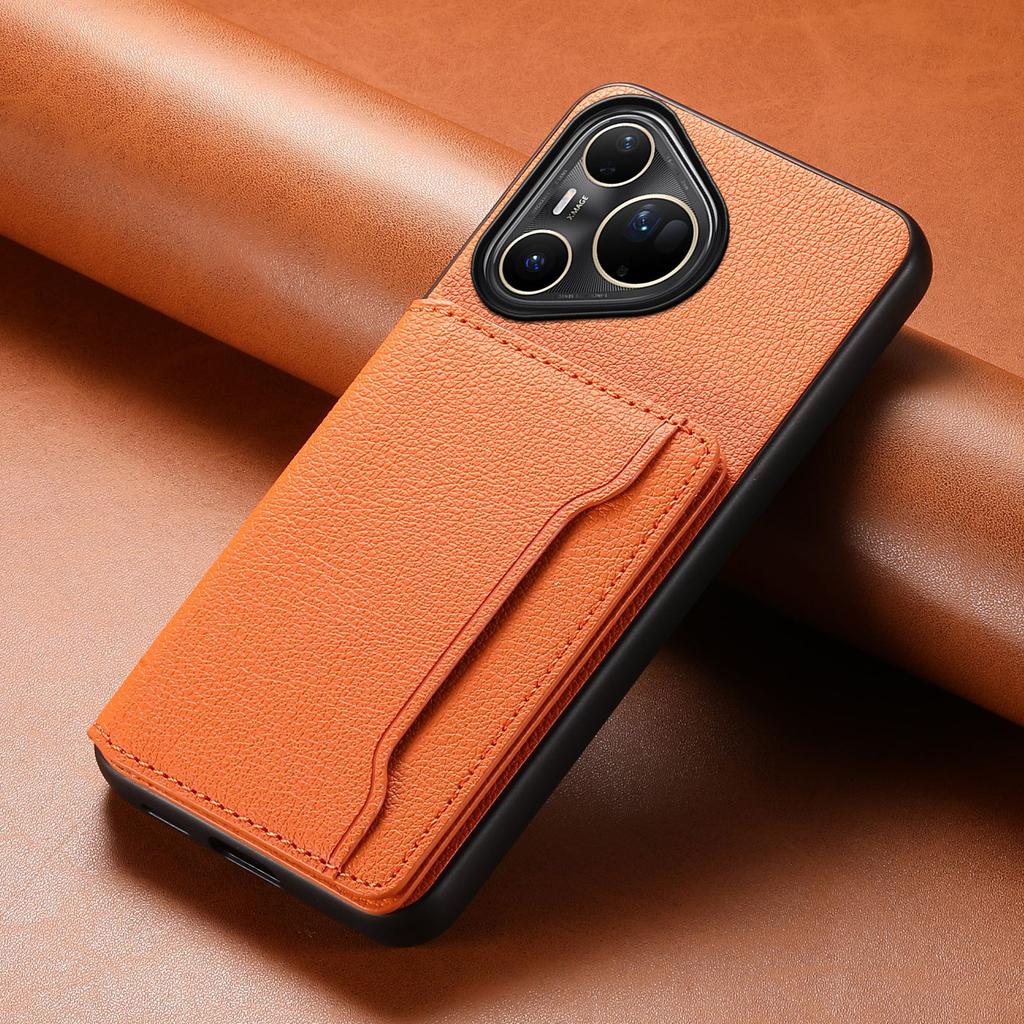 Leather Phone Case for Huawei Pura 80 Ultra Pura70 Pro Plus P60 Mate 70 Mate60 Pro+ Magnetic Card Holder Wallet Bracket Cover