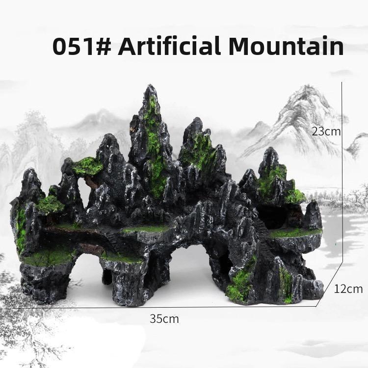 Aquarium Decorative Scenery Rocks Fish Tank Turtle Shrimp Hideout Artificial Mountain Pet Fish Tank Decoration Accessories