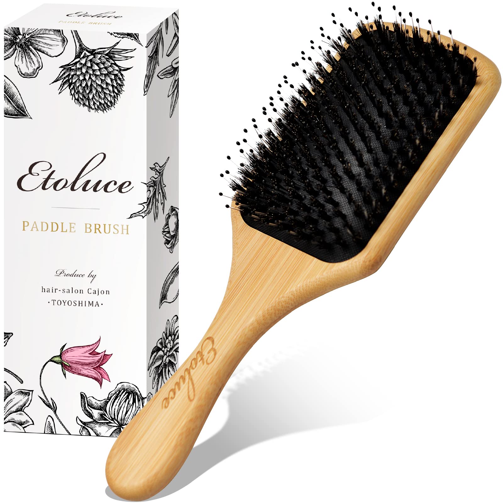 

Etoluce Natural Pig Bristle Scalp Made in For Beautiful Brushing Perfect Gift Hairbrush, Tangle-Free, Massage, Japan, Shiny, Hair, Care, (Basic)