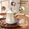 Stainless Steel Coffee Pot with Lid Chocolate Butter Milk Cup Coffee Tea Melting Jug Moka Pot for Office Home Kitchen