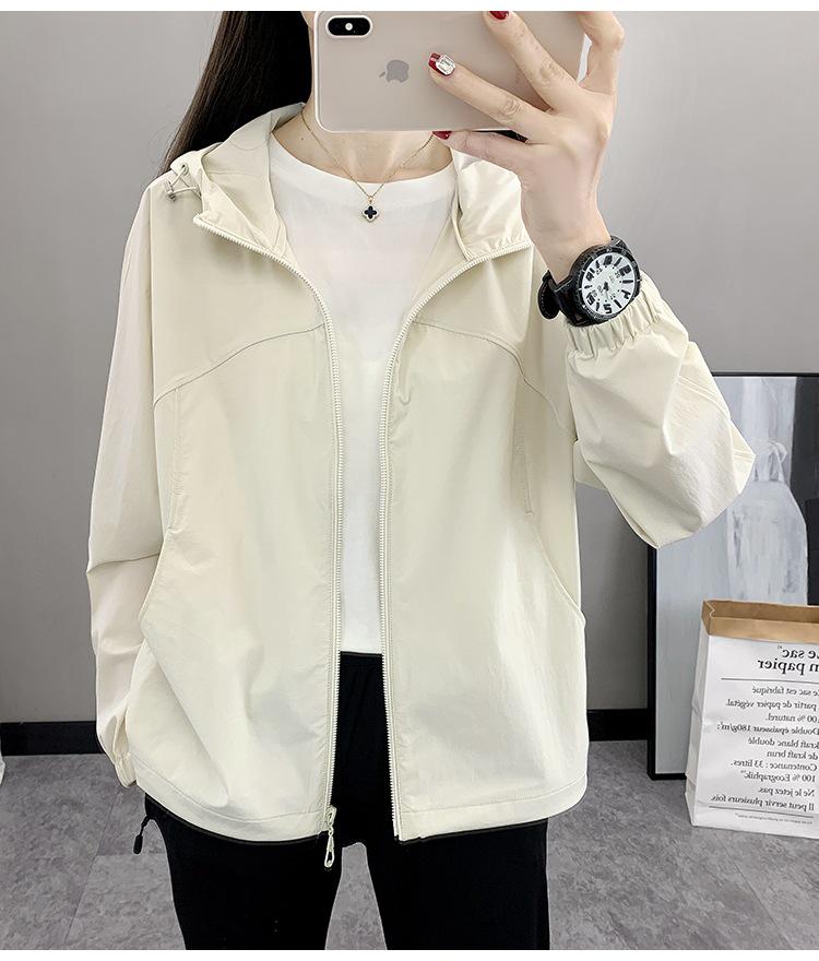 Women's Summer Outdoor Hooded Jacket - Cooling, UV-Resistant, Breathable, Loose-Fit Windbreaker for Sun Protection