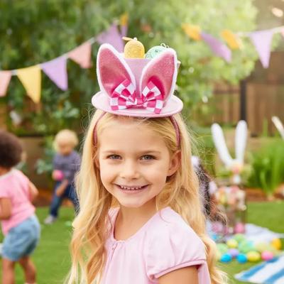 Easter Bunny Ears Cosplay Shooting Hat Funny Interactive Cap for Holiday Party Games Festival Costume Props