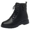 Boots Women's Popular Shoes This Year, New Martin Boots Autumn and Winter Fleece Leather Shoes Mother Shoes Short Boots Cotton Shoes