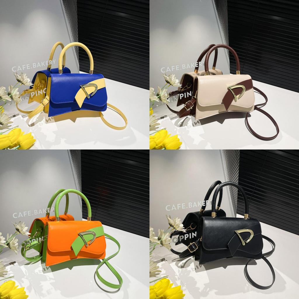 Pu Color Blocked Minimalist Crossbody Bag For Women With Stitching Detailing And Phone Pocket For Daily Use