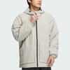 Adidas FW24 Lightweight Padded Waterproof Warm Sports Casual Hooded Long Sleeve Cotton Jacket Men Jackets Light-Gray JY4194