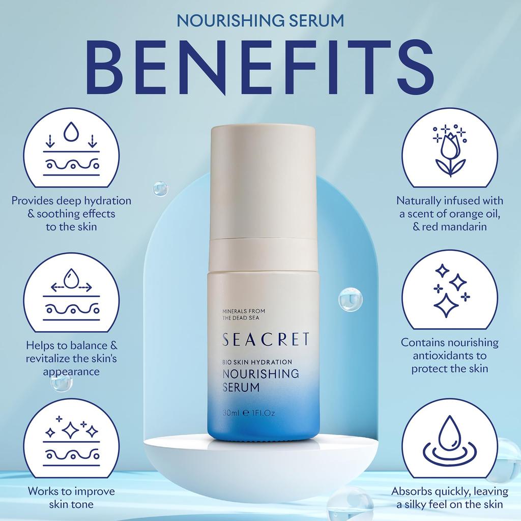 SEACRET Totes Meer Mineral Bio Haut Hydratation Feuchtigkeitsspendendes und Nährendes Serum Serum, 30ml,