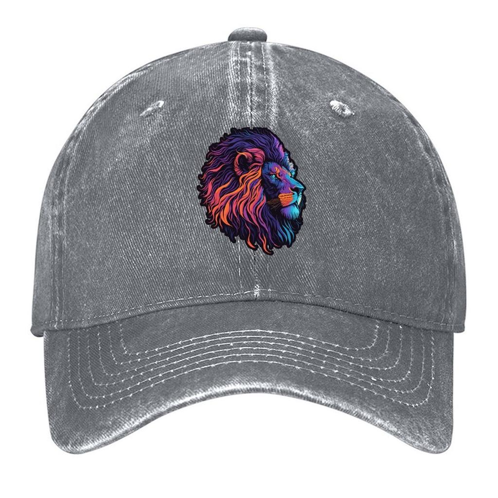 2026 Line Color Art Lion Head Minimalist And Majestic Wildlife Illustration Baseball Cap Gentleman Hat Hood Male Women's