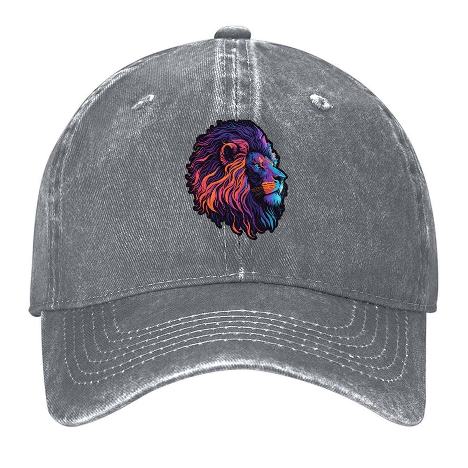 2026 Цветная Линия Арт Голова Льва Минималистичная и Величественная Иллюстрация Дикой Природы Бейсболка Шляпа Джентльмена Кепка Мужская Женская