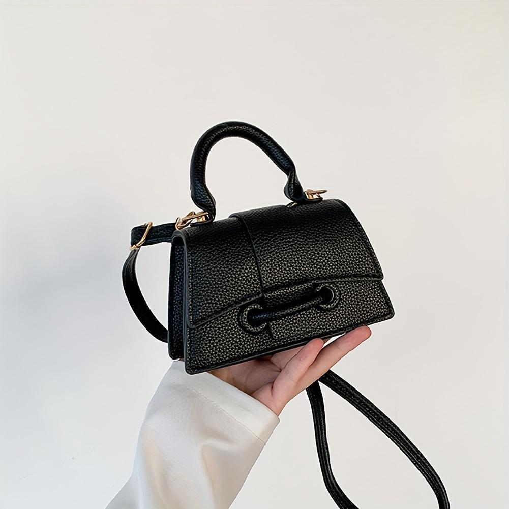 

Сумка Trendy Niche Design, женская мини-сумка через плечо, модный квадратный кошелек с верхней ручкой чёрный