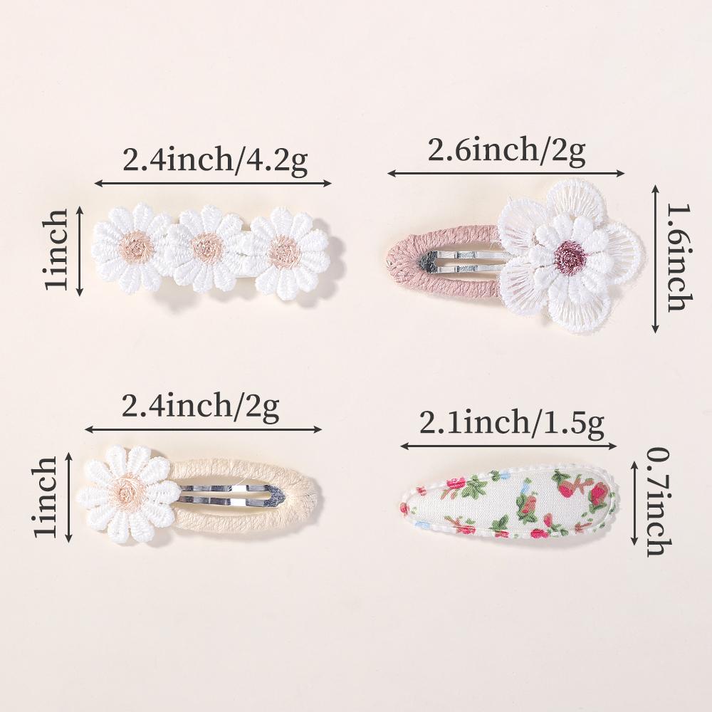 4/5Pcs Mini Baby Hairclip Cute HairClip Print Cotton Alloy for Toddler Girl Children Lovely Kid Headwear Baby Hair Accessories