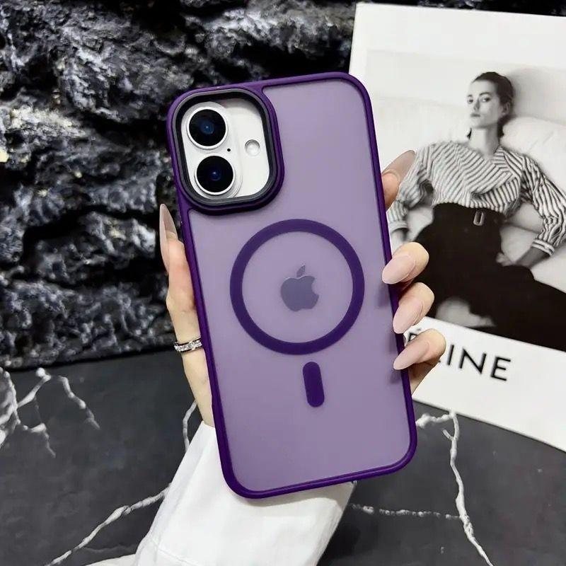 

New Gold Slim Matte For Magsafe Magnetic Phone Case For iPhone 16 15 14 Plus 13 12 11 Pro Max Transparent Shockproof Armor Cover For iPhone 12