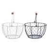 Egg Basket Round Metal Wire Basket With Handle Multipurpose Food Storage Organizer Fruit Vegetable Holder For Kitchen Picnic