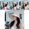 Polyester Wide Brim Sun Hat For Women Outdoor Uv Protection Summer Beach Travel