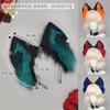 Y2K Dark Aesthetic Fox Ear Headband With Tail Accessory Set Halloween Cosplay Kawaii Animal Costume Unisex