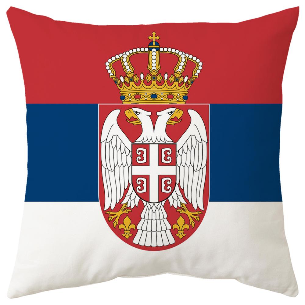 World Cup Pillow Flag National Pattern Printed Pillow Cover Seat Cushion Bedside Cushion Holiday Gift