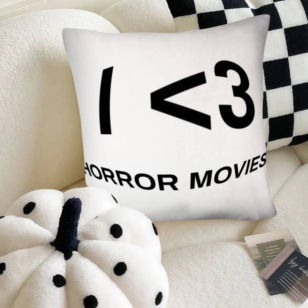 

Creative I Love Horror Movie Pillow Case Fashion Square Pillowcase Bedroom Sofa Room Ins Decoration Leisure 40x40cm16x16in