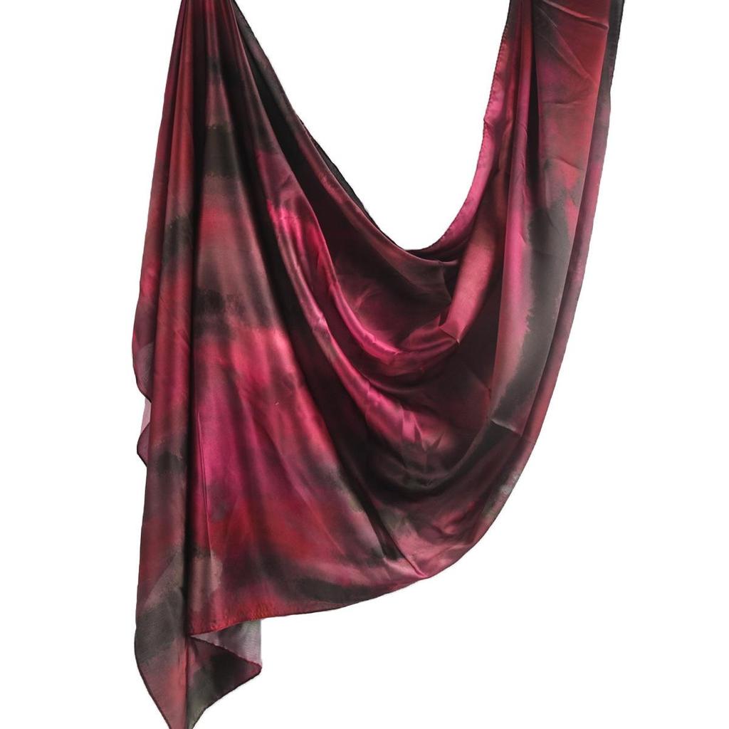 Silk Printed Marble Ethnic Headscarf and Shawl