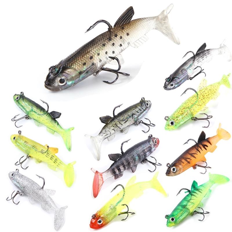 Silicone Soft Lures Worm Fishing Baits Bass Trout Shad Bait Crank Swim Bait