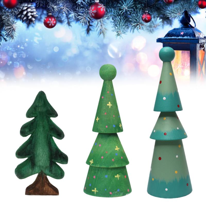 Beautiful Handcrafted Wooden Christmas Tree Decoration Gift For Festive Table Display