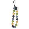 Soft Silicone Beaded Chewable Necklace Baby Bright Color Gum Massage Teething Necklace for Infant Black
