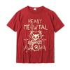 Heavy Meowtal Cat Metal Music Gift Idea Funny Pet Owner T-Shirt Latest Printed Tops Shirt Cotton T Shirts for Boys Geek