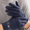 Autumn and Winter Plush Down Cloth Korean Edition Touchscreen Riding and Driving Windproof and Warm Suede Gloves